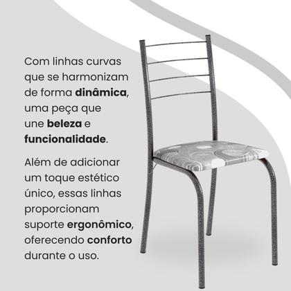 Imagem de Conjunto Sala de Jantar Mesa Quadrada 70x70cm Tampo Granito Topázio 4 Cadeiras Rio