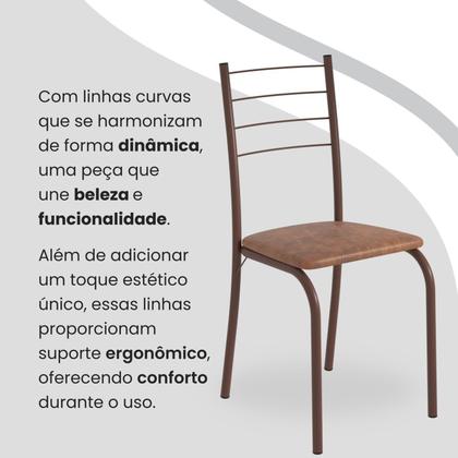 Imagem de Conjunto Sala de Jantar Mesa Quadrada 70x70cm Tampo Madeira Mdp 4 Cadeiras Rio