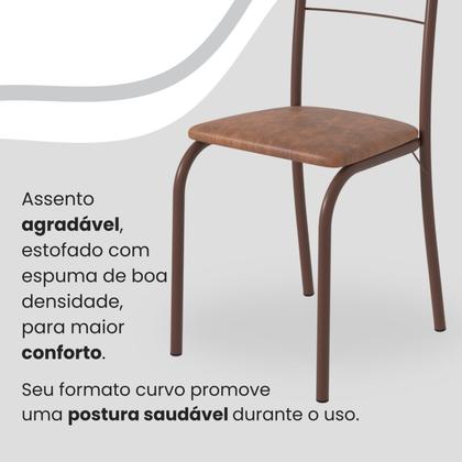 Imagem de Conjunto Sala de Jantar Mesa Quadrada 70x70cm Tampo Madeira Mdp 4 Cadeiras Rio