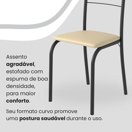 Imagem de Conjunto Sala de Jantar Mesa Quadrada 70x70cm Tampo Madeira Mdp 4 Cadeiras Rio