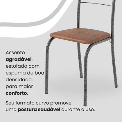 Imagem de Conjunto Sala de Jantar Mesa Quadrada 70x70cm Tampo Madeira Mdp 4 Cadeiras Rio