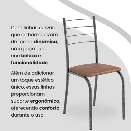 Imagem de Conjunto Sala de Jantar Mesa Quadrada 70x70cm Tampo Madeira Mdp 4 Cadeiras Rio