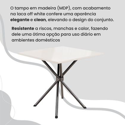 Imagem de Conjunto Sala de Jantar Mesa Quadrada 70x70cm Tampo Madeira Mdp 4 Cadeiras Rio