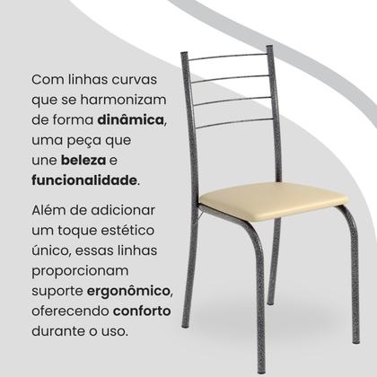 Imagem de Conjunto Sala de Jantar Mesa Quadrada 70x70cm Tampo Madeira Mdp 4 Cadeiras Rio