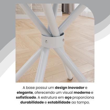 Imagem de Conjunto Sala de Jantar Mesa Quadrada 70x70cm Tampo Madeira Mdp 4 Cadeiras Rio