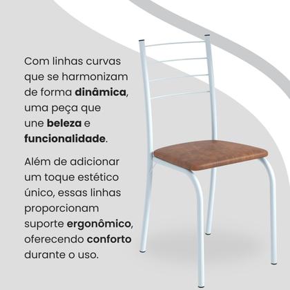 Imagem de Conjunto Sala de Jantar Mesa Quadrada 70x70cm Tampo Madeira Mdp 4 Cadeiras Rio