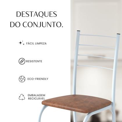 Imagem de Conjunto Sala de Jantar Mesa Quadrada 70x70cm Tampo Madeira Mdp 4 Cadeiras Rio