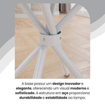 Imagem de Conjunto Sala de Jantar Mesa Quadrada 70x70cm Tampo Madeira Mdp 4 Cadeiras Rio