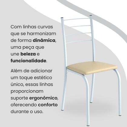 Imagem de Conjunto Sala de Jantar Mesa Quadrada 70x70cm Tampo Madeira Mdp 4 Cadeiras Rio