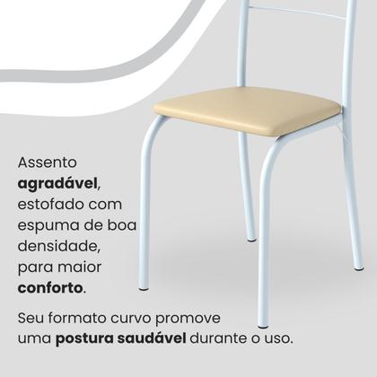 Imagem de Conjunto Sala de Jantar Mesa Quadrada 70x70cm Tampo Madeira Mdp 4 Cadeiras Rio