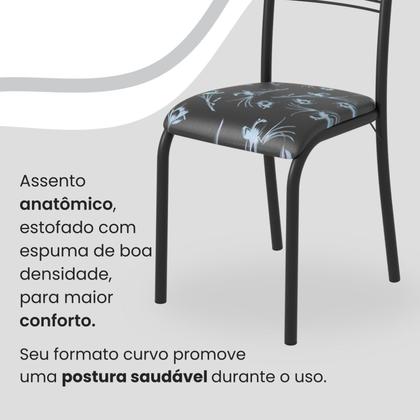 Imagem de Conjunto Sala de Jantar Mesa Quadrada 70x70cm Tampo Mdp Off White 4 Cadeiras Paraty