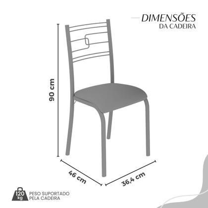 Imagem de Conjunto Sala de Jantar Mesa Quadrada 70x70cm Tampo Mdp Off White 4 Cadeiras Paraty