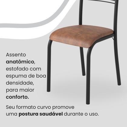 Imagem de Conjunto Sala de Jantar Mesa Quadrada 70x70cm Tampo Mdp Off White 4 Cadeiras Paraty