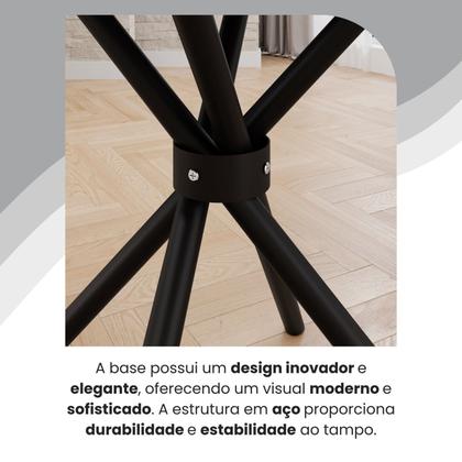 Imagem de Conjunto Sala de Jantar Mesa Quadrada 70x70cm Tampo Mdp Off White 4 Cadeiras Paraty