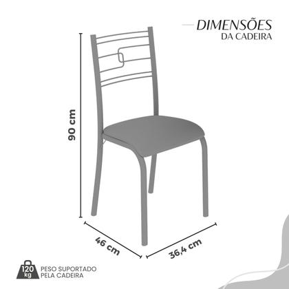 Imagem de Conjunto Sala de Jantar Mesa Quadrada 75x75cm Tampo Ardósia Indiana 4 Cadeiras Paraty