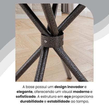 Imagem de Conjunto Sala de Jantar Mesa Quadrada 75x75cm Tampo Ardósia Indiana 4 Cadeiras Rio