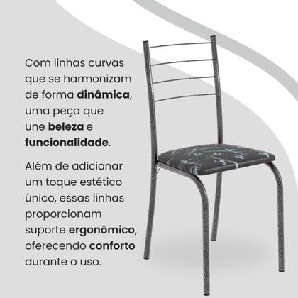 Imagem de Conjunto Sala de Jantar Mesa Quadrada 75x75cm Tampo Ardósia Indiana 4 Cadeiras Rio