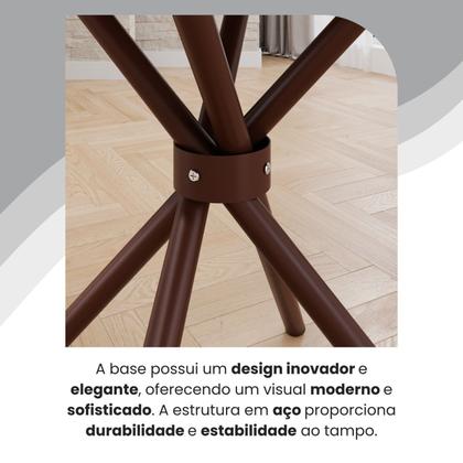 Imagem de Conjunto Sala de Jantar Mesa Quadrada 75x75cm Tampo Granito Ocre 4 Cadeiras Rio