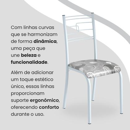 Imagem de Conjunto Sala de Jantar Mesa Quadrada 75x75cm Tampo Mdp Ardósia Indiana 4 Cadeiras Paraty