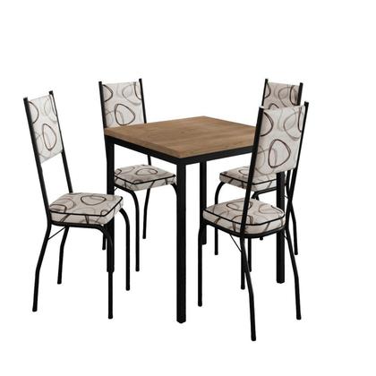 Imagem de Conjunto Sala de Jantar Mesa Quadrada 90cm Tampo BP com 4 Cadeiras Adriana