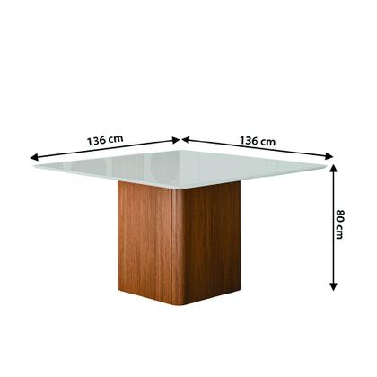 Imagem de Conjunto Sala de Jantar Mesa Quadrada Montevideo 1,36m C/ 8 Cadeiras Santiago Madeirado/Cinza Dobuê