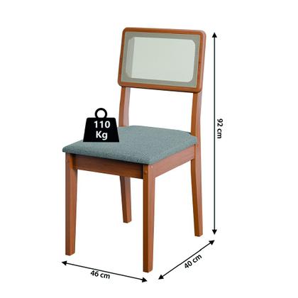 Imagem de Conjunto Sala de Jantar Mesa Quadrada Montevideo 1,36m C/ 8 Cadeiras Santiago Madeirado/Cinza Dobuê