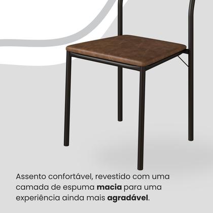 Imagem de Conjunto Sala de Jantar Mesa Redonda 100cm Base Omega Tampo Mdf Florença