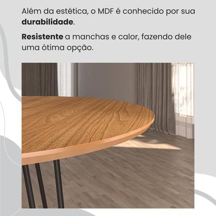 Imagem de Conjunto Sala de Jantar Mesa Redonda 100cm Base Omega Tampo Mdf Florença