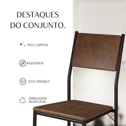 Imagem de Conjunto Sala de Jantar Mesa Redonda 100cm Base Omega Tampo Mdf Florença