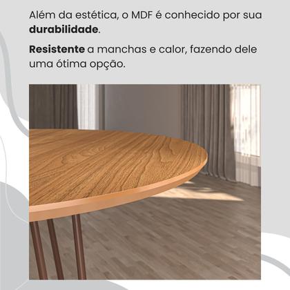 Imagem de Conjunto Sala de Jantar Mesa Redonda 100cm Base Omega Tampo Mdf Florença