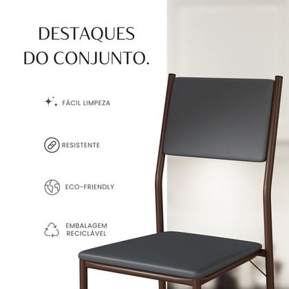 Imagem de Conjunto Sala de Jantar Mesa Redonda 100cm Base Omega Tampo Mdf Florença