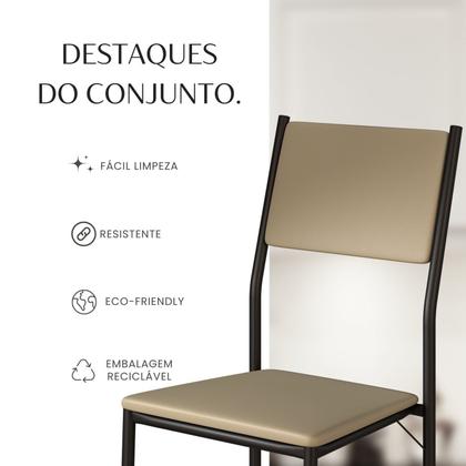 Imagem de Conjunto Sala de Jantar Mesa Redonda 100cm Base Omega Tampo Mdf Laca com Vidro Florença