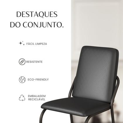 Imagem de Conjunto Sala de Jantar Mesa Redonda 100cm Base Omega Tampo Mdf Laca com Vidro Malibu