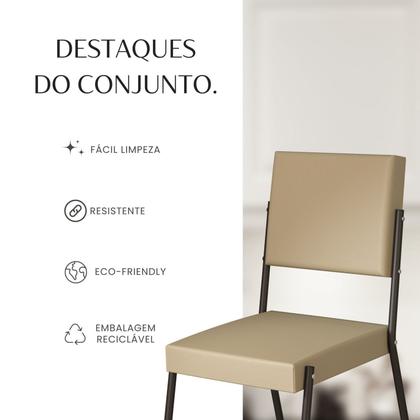 Imagem de Conjunto Sala de Jantar Mesa Redonda 100cm Base Omega Tampo Mdf Laca com Vidro Napoli