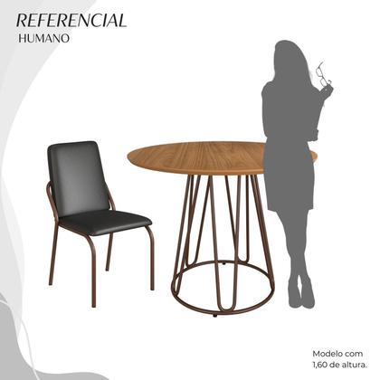 Imagem de Conjunto Sala de Jantar Mesa Redonda 100cm Base Omega Tampo Mdf Malibu