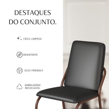 Imagem de Conjunto Sala de Jantar Mesa Redonda 100cm Base Omega Tampo Mdf Malibu