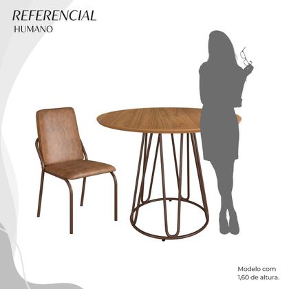 Imagem de Conjunto Sala de Jantar Mesa Redonda 100cm Base Omega Tampo Mdf Malibu