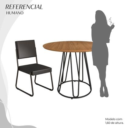Imagem de Conjunto Sala de Jantar Mesa Redonda 100cm Base Omega Tampo Mdf Napoli