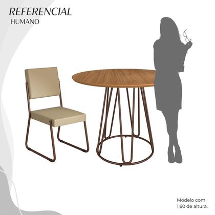 Imagem de Conjunto Sala de Jantar Mesa Redonda 100cm Base Omega Tampo Mdf Napoli