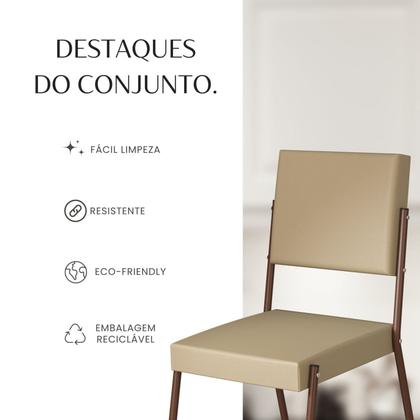 Imagem de Conjunto Sala de Jantar Mesa Redonda 100cm Base Omega Tampo Mdf Napoli