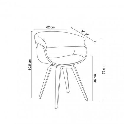 Imagem de Conjunto Sala de Jantar Mesa Redonda 120cm Eiffel Tampo Mdf com 4 Cadeiras Betina Pu