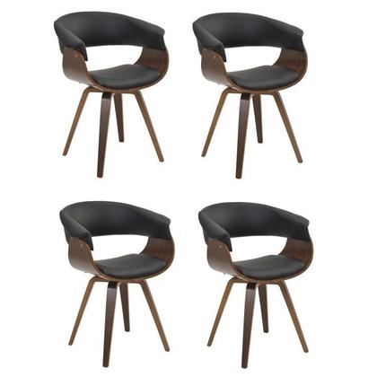 Imagem de Conjunto Sala de Jantar Mesa Redonda 120cm Eiffel Tampo Mdf com 4 Cadeiras Betina Pu