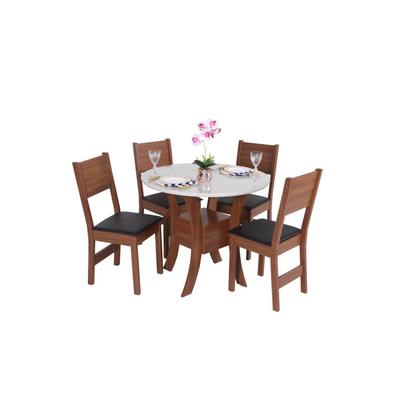 Imagem de Conjunto Sala de Jantar Mesa Redonda Ayla com 4 Cadeiras Milena