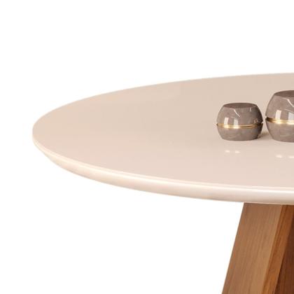 Imagem de Conjunto Sala de Jantar Mesa Redonda Kiara Tampo de Vidro com 4 Cadeiras Yasmin