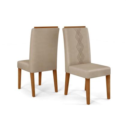 Imagem de Conjunto Sala de Jantar Mesa Redonda Kiara Tampo de Vidro com 4 Cadeiras Yasmin