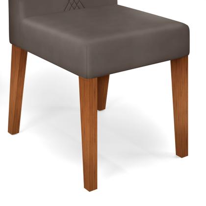 Imagem de Conjunto Sala de Jantar Mesa Redonda Kiara Tampo de Vidro com 4 Cadeiras Yasmin