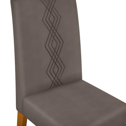 Imagem de Conjunto Sala de Jantar Mesa Redonda Kiara Tampo de Vidro com 4 Cadeiras Yasmin