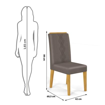 Imagem de Conjunto Sala de Jantar Mesa Redonda Kiara Tampo de Vidro com 4 Cadeiras Yasmin