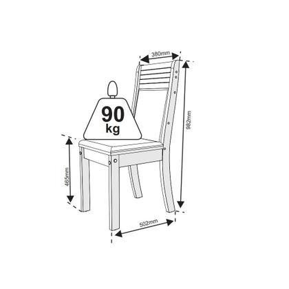 Imagem de Conjunto Sala de Jantar Mesa Requinte e 4 Cadeiras Roma Viero