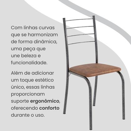 Imagem de Conjunto Sala de Jantar Mesa Retangular 100x60cm Tampo Ardósia Indiana 4 Cadeiras Rio